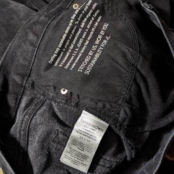Outerknown Jeans Outerknown Ambassador Slim Fit Sea Jeans Sz 33x34 Black Poshmark